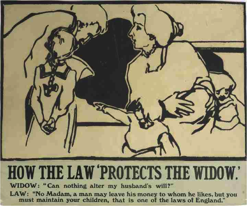 Suffrage Atelier. "How the Law 'Protects the Widow'" (1909)
